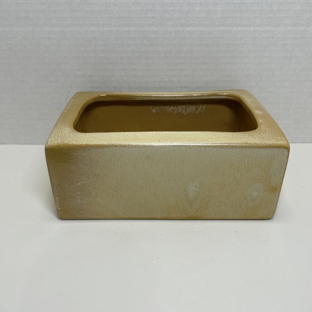 Vtg Frankoma Pottery Desert Gold Pillow Vase / Rectangle Planter Plainsman 62